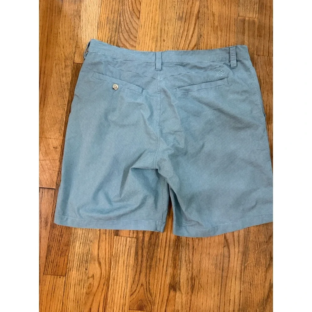 Southern Tide Men's 36 T3 Golf Shorts Blue Stripe  Flat Front Stretch 9